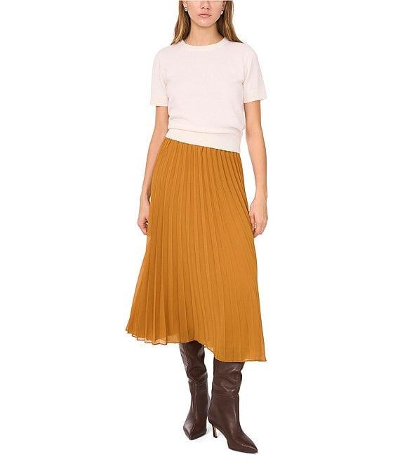 1. STATE Sunburst Pleated Midi Skirt Product Image
