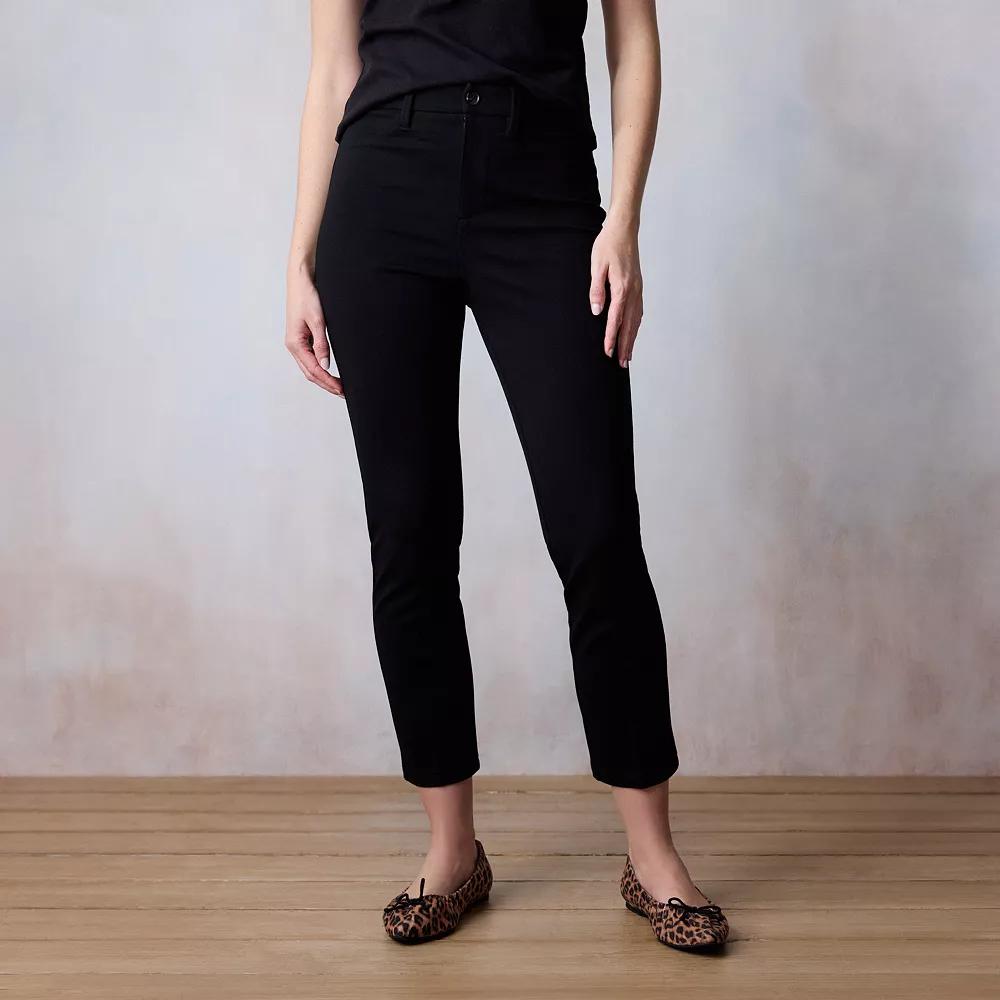 Women's LC Lauren Conrad High-Rise Skinny Ankle Ponte Pants,  Product Image