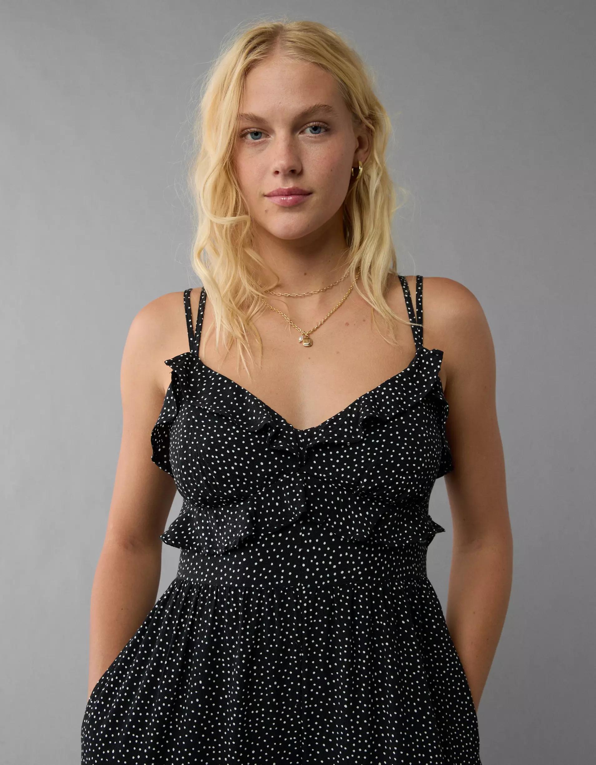 AE Ruffle Wide-Leg Jumpsuit Product Image