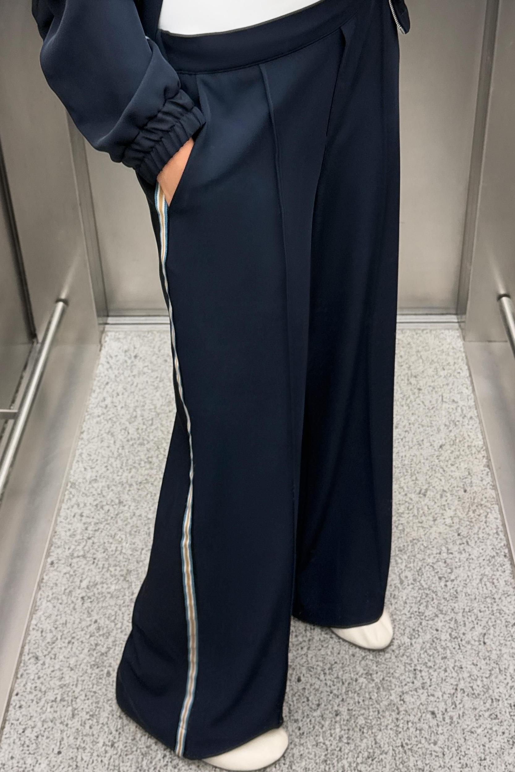 SIDE STRIPE WIDE LEG PANTS Product Image
