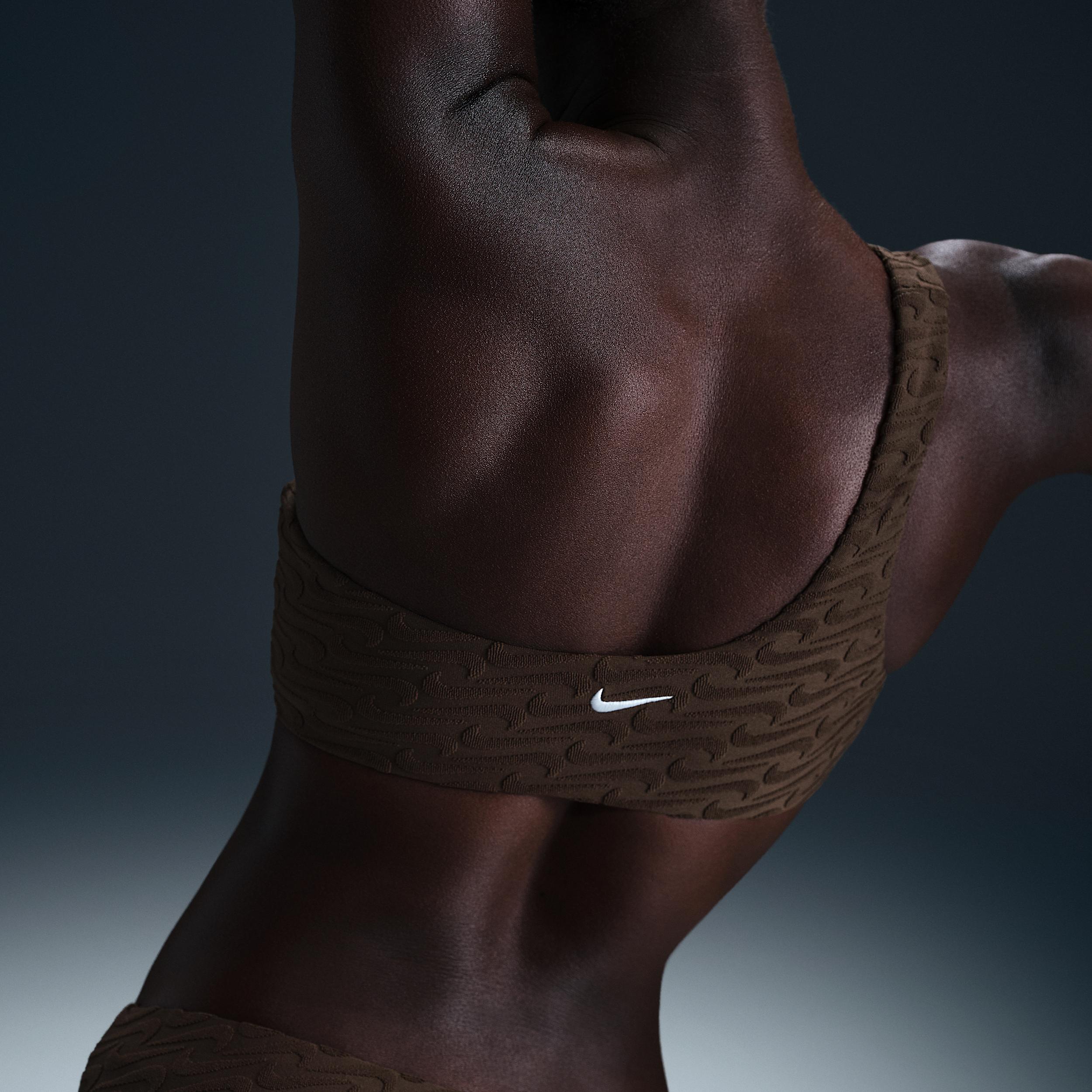 Nike Womens Swim Swoosh Link Terry Asymmetrical Bikini Top | NESSF254-206 Product Image