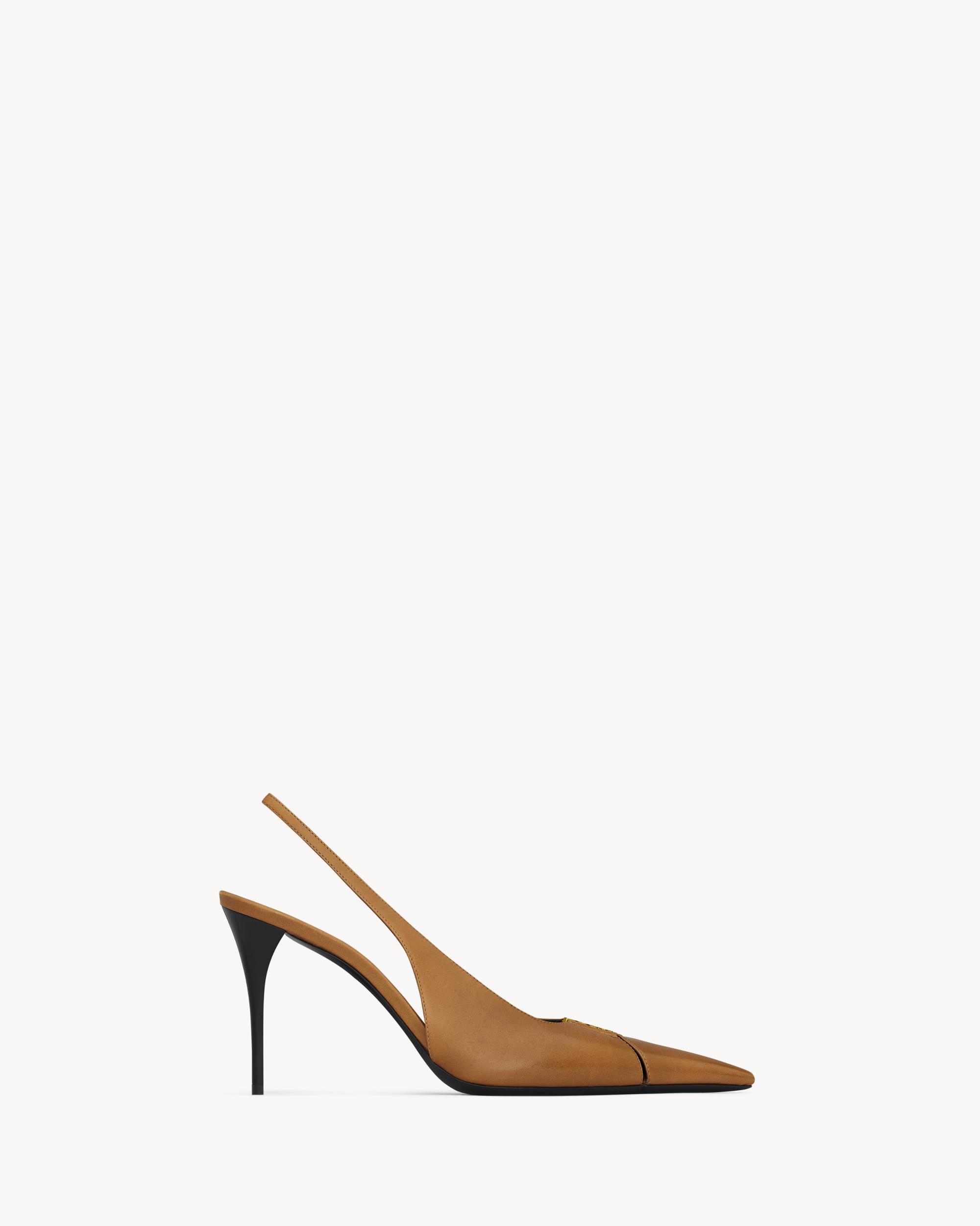 BABYLONE BRETEUIL slingback pumps in smooth leather Product Image