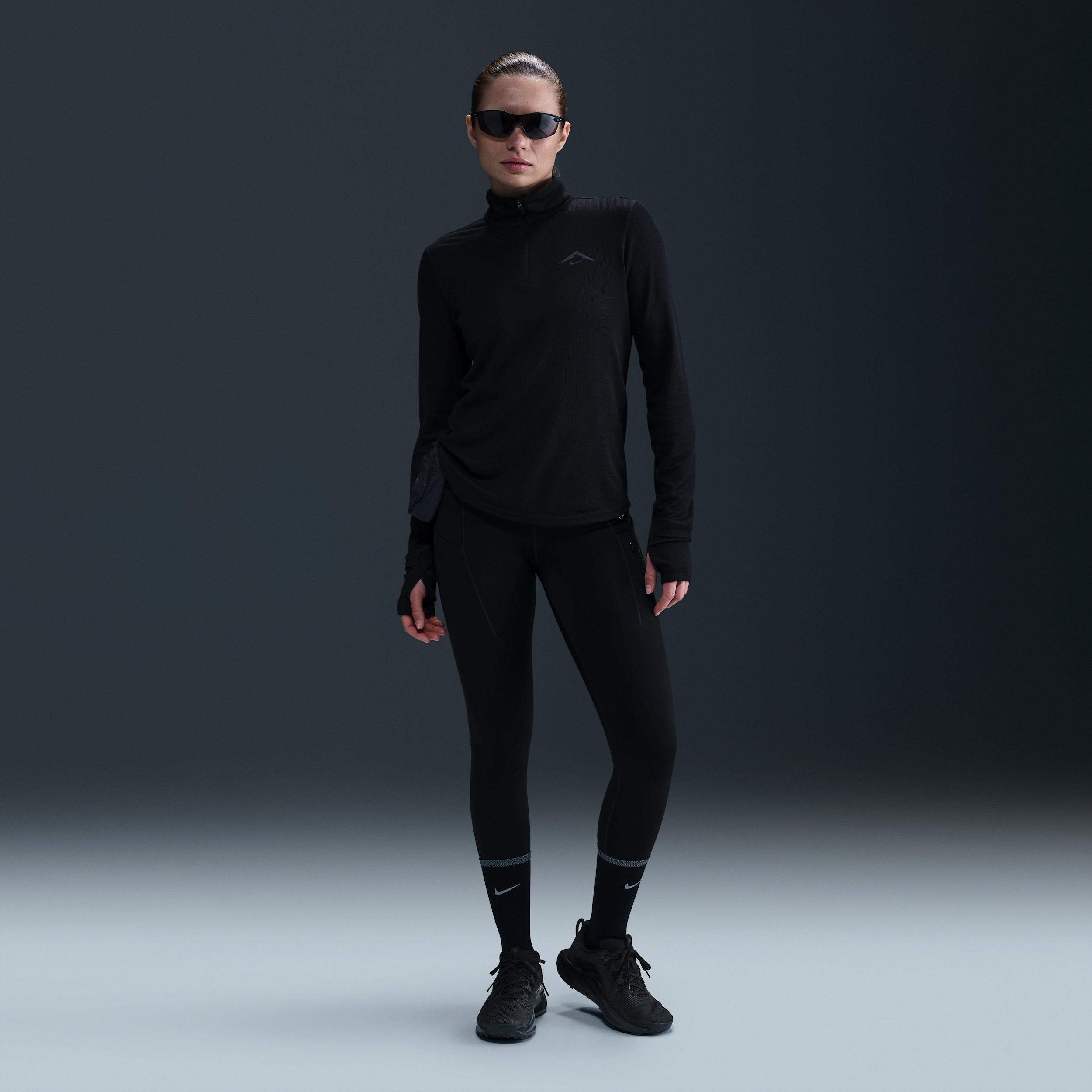 Nike Womens Trail Dri-FIT 1/4-Zip Running Mid-Layer Top | HJ2248-010 Product Image