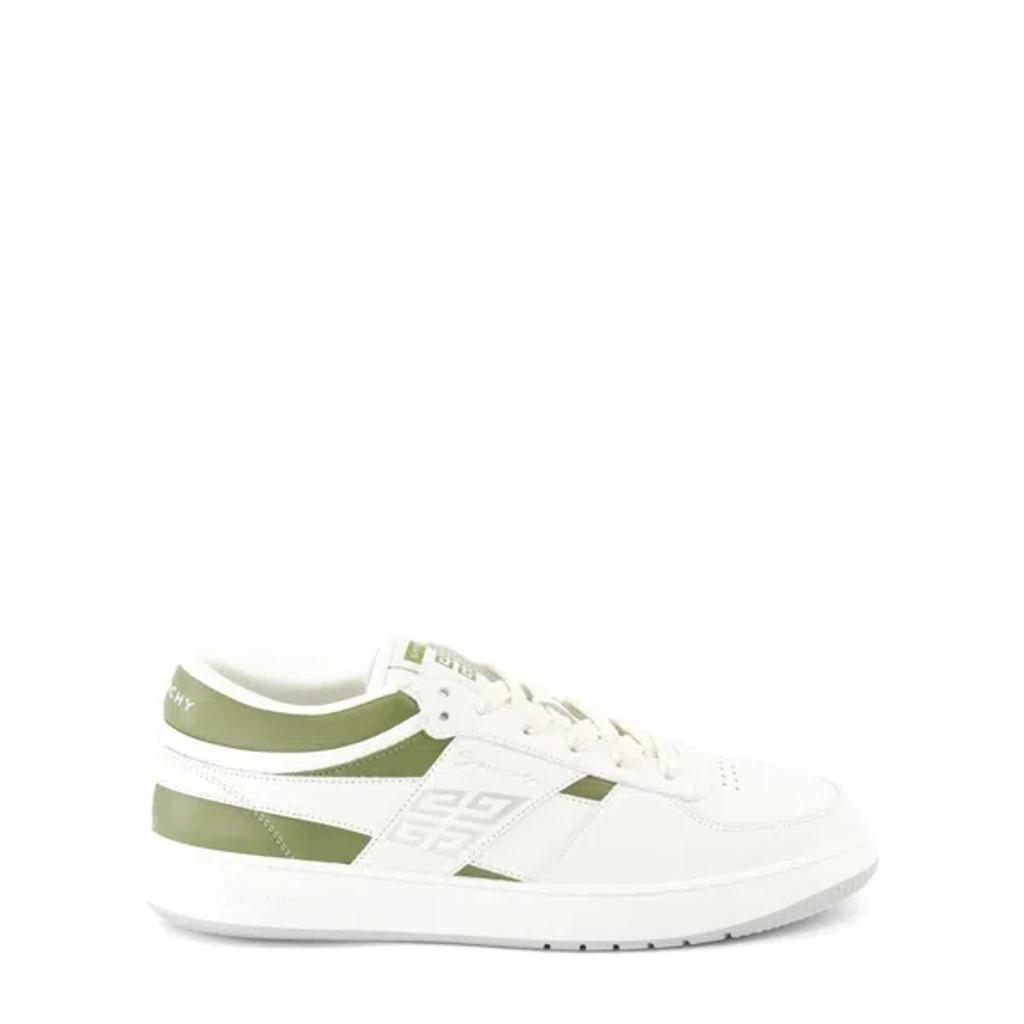GIVENCHY Leather Sneakers With Rubber Sole And Panelled Design In White Product Image