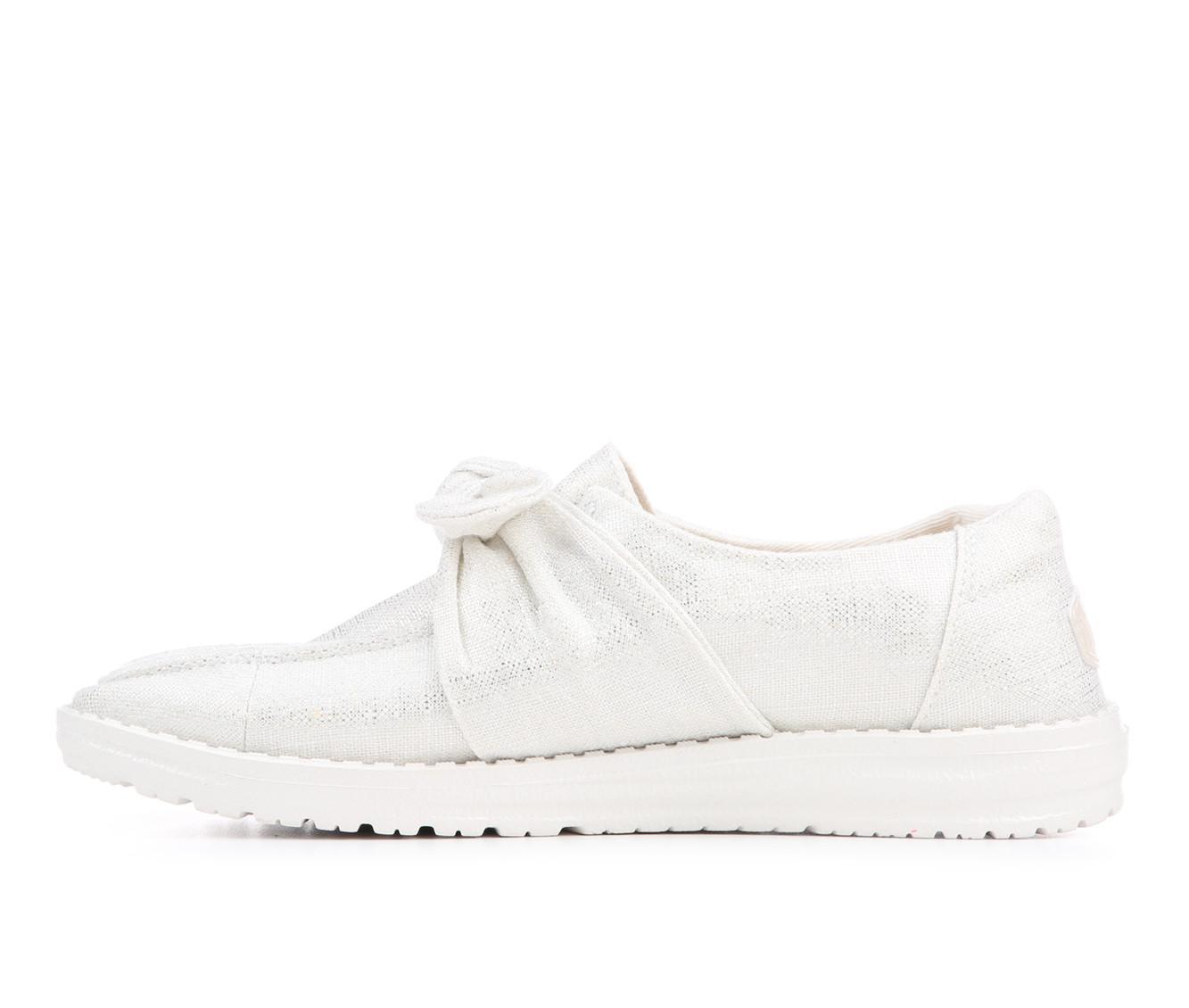 Women's HEYDUDE Wendy Bow Shimmer Metallic Casual Shoes Product Image