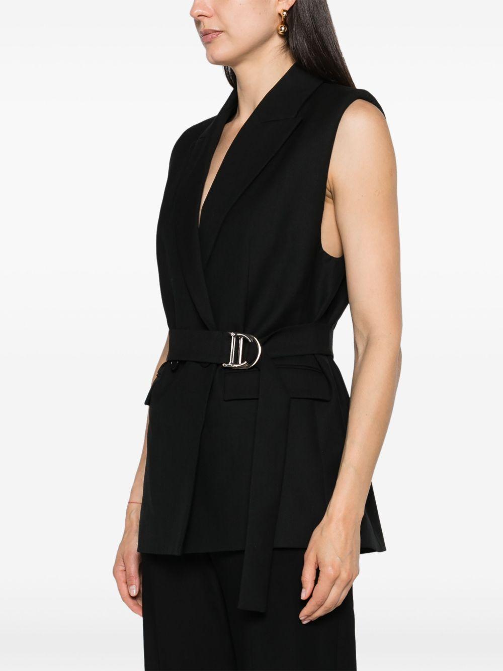 sleeveless double-breasted blazer Product Image