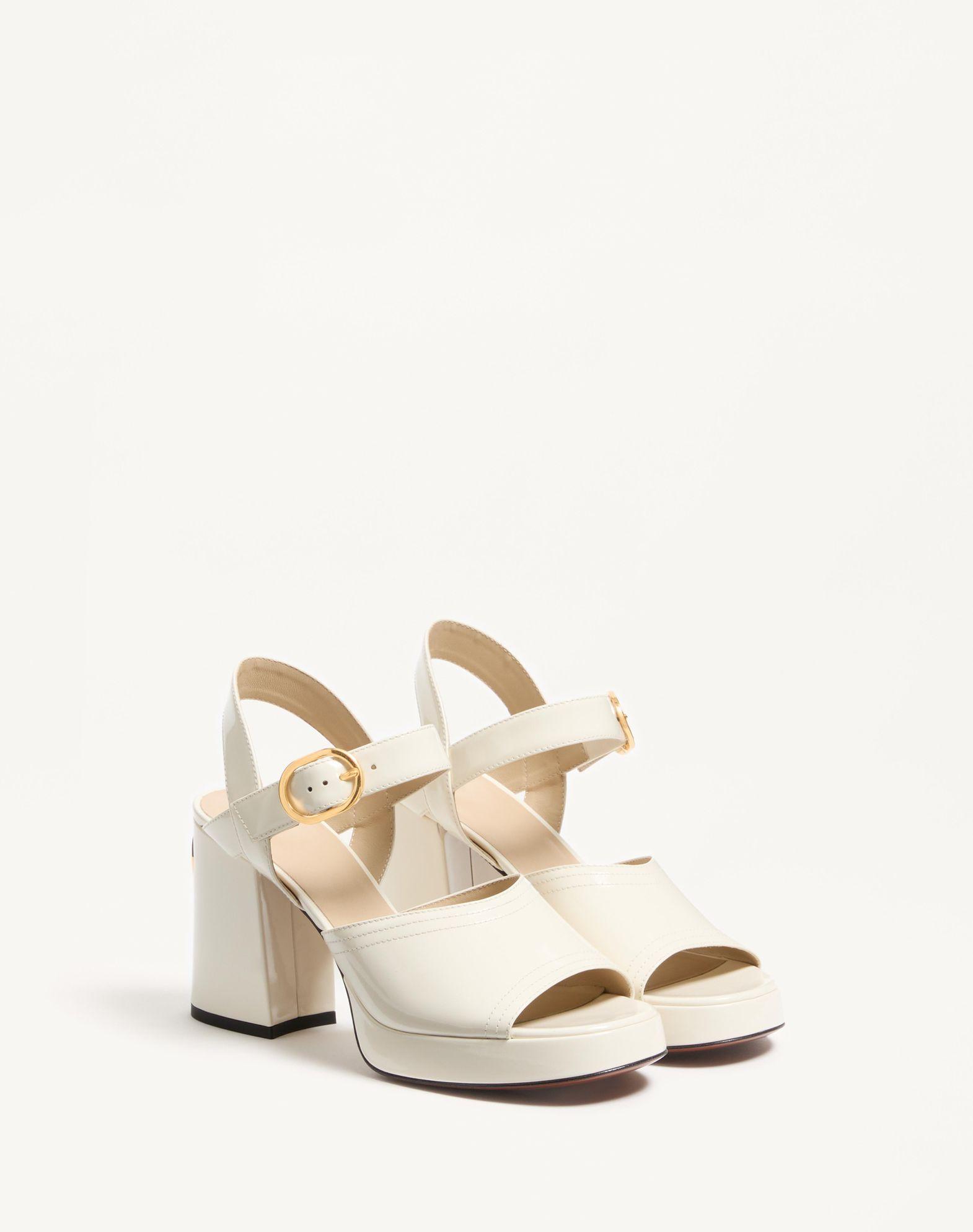 Fawcette Platform Sandal In Polished Calfskin 100Mm Product Image