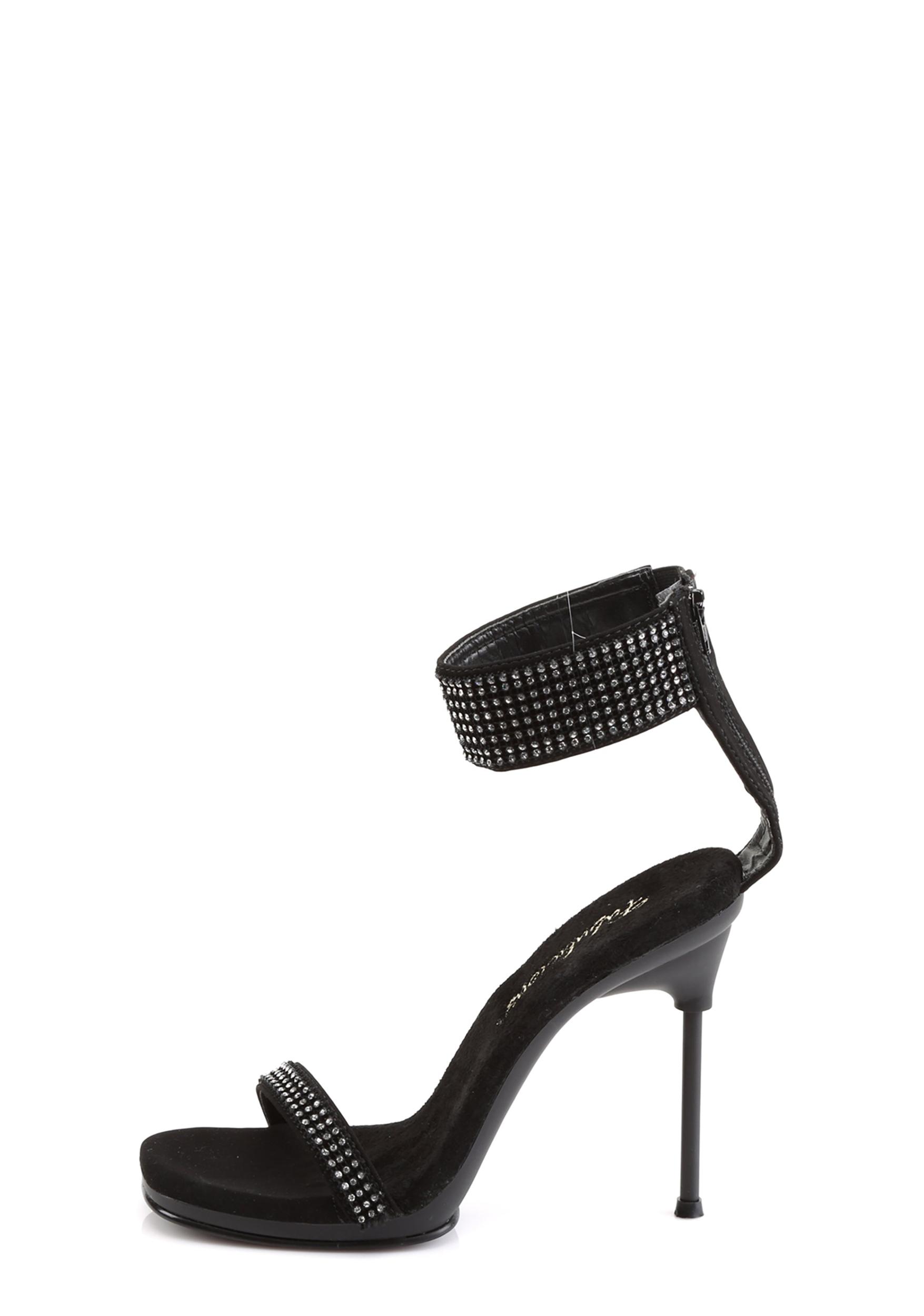 Fabulicious Chic-40 Rhinestone Heels - Black Product Image