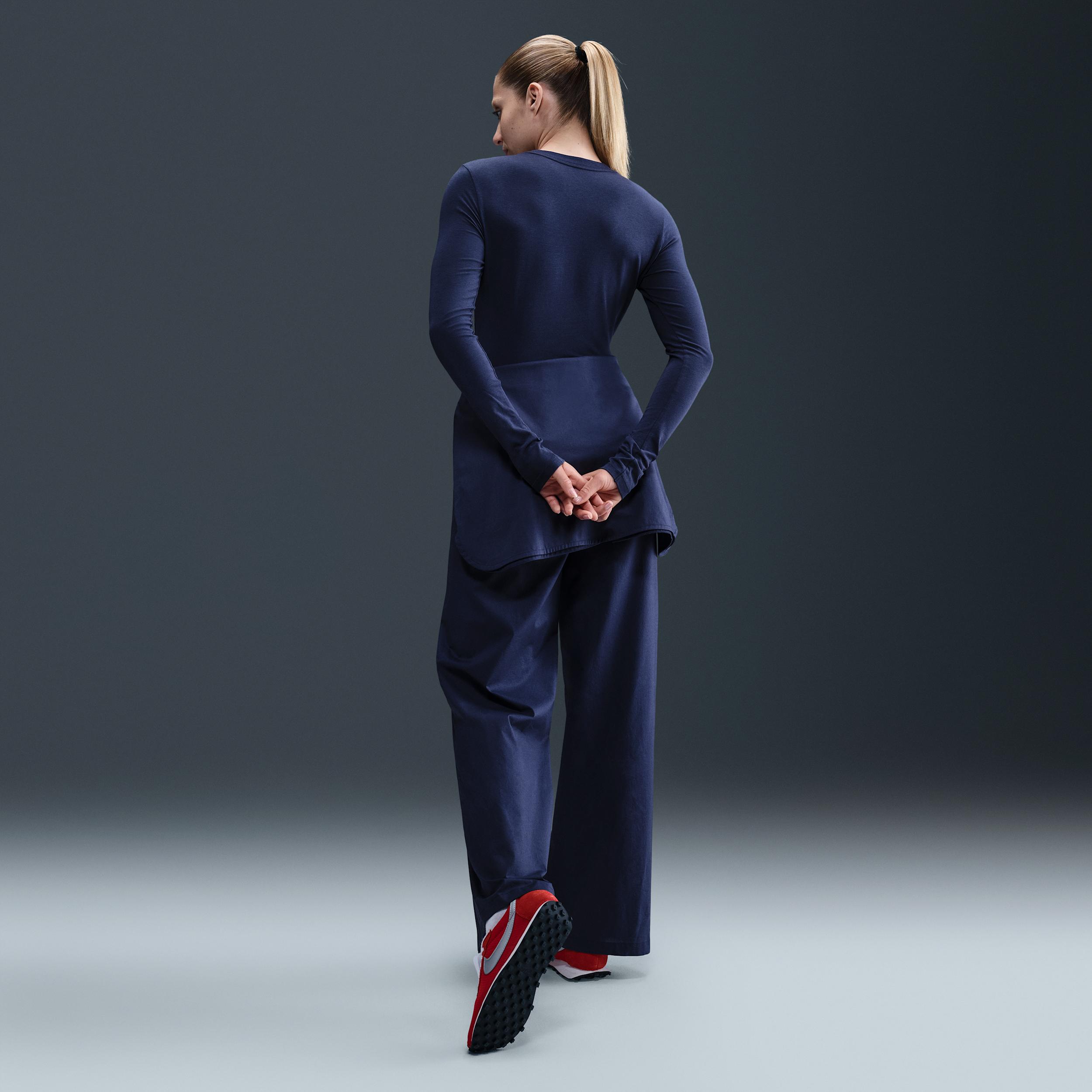 Womens Nike Sportswear Chill Knit Slim Long-Sleeve Cropped Top | HF5322-411 Product Image