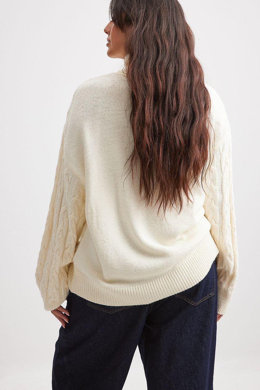 Turtle Neck Knitted Cable Sweater Product Image