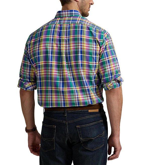 Polo Ralph Lauren Big & Tall Classic Fit Plaid Performance Stretch Oxford Long Sleeve Woven Shirt Product Image