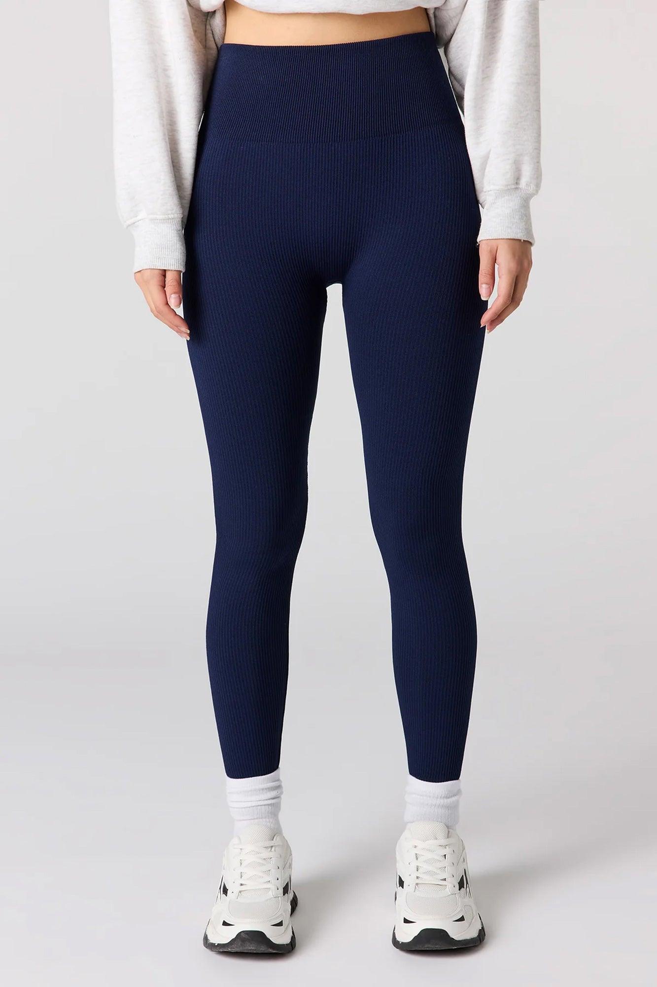 High Rise Seamless Ribbed Legging Female Product Image