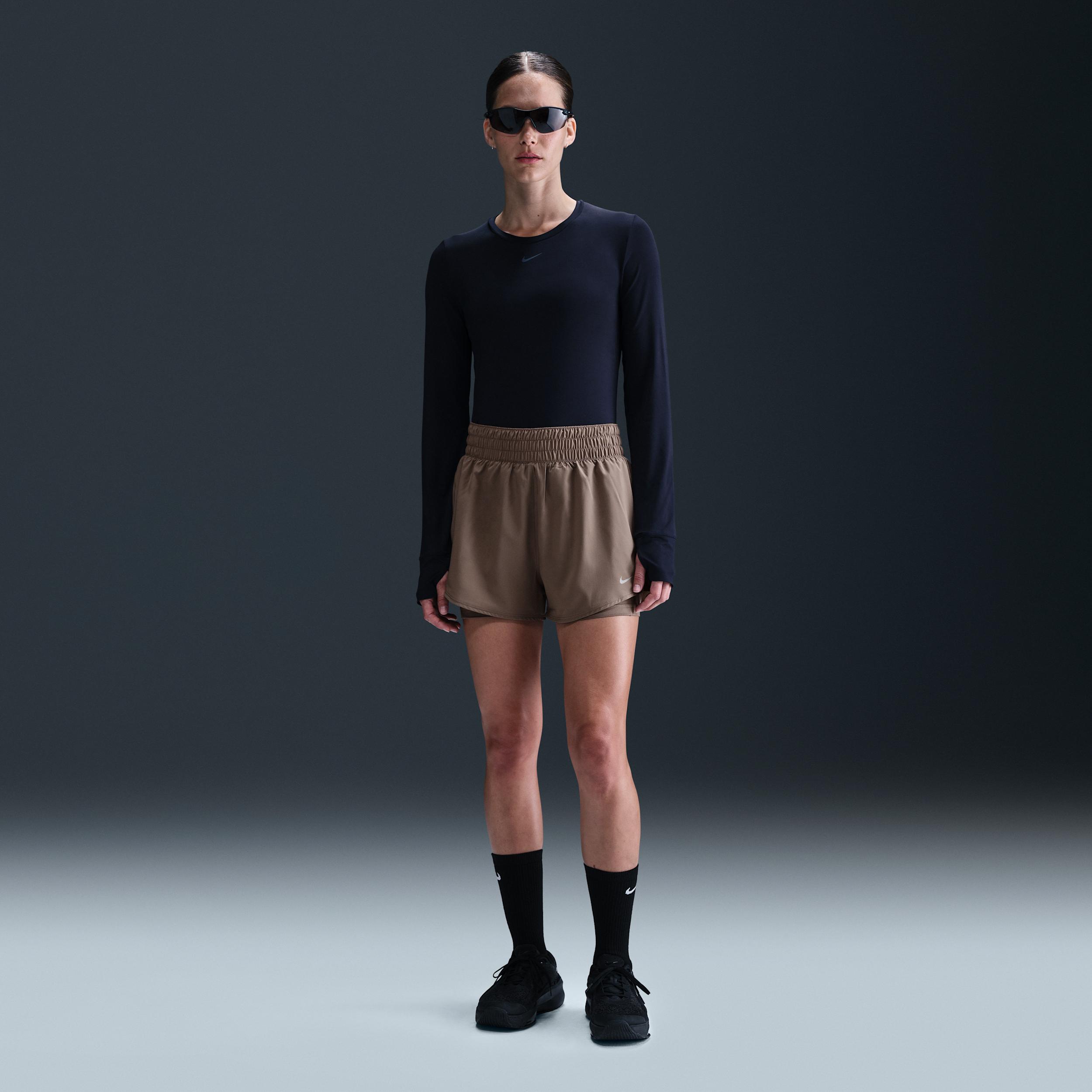 Nike Women's One Dri-FIT High-Waisted 3" 2-in-1 Shorts Product Image