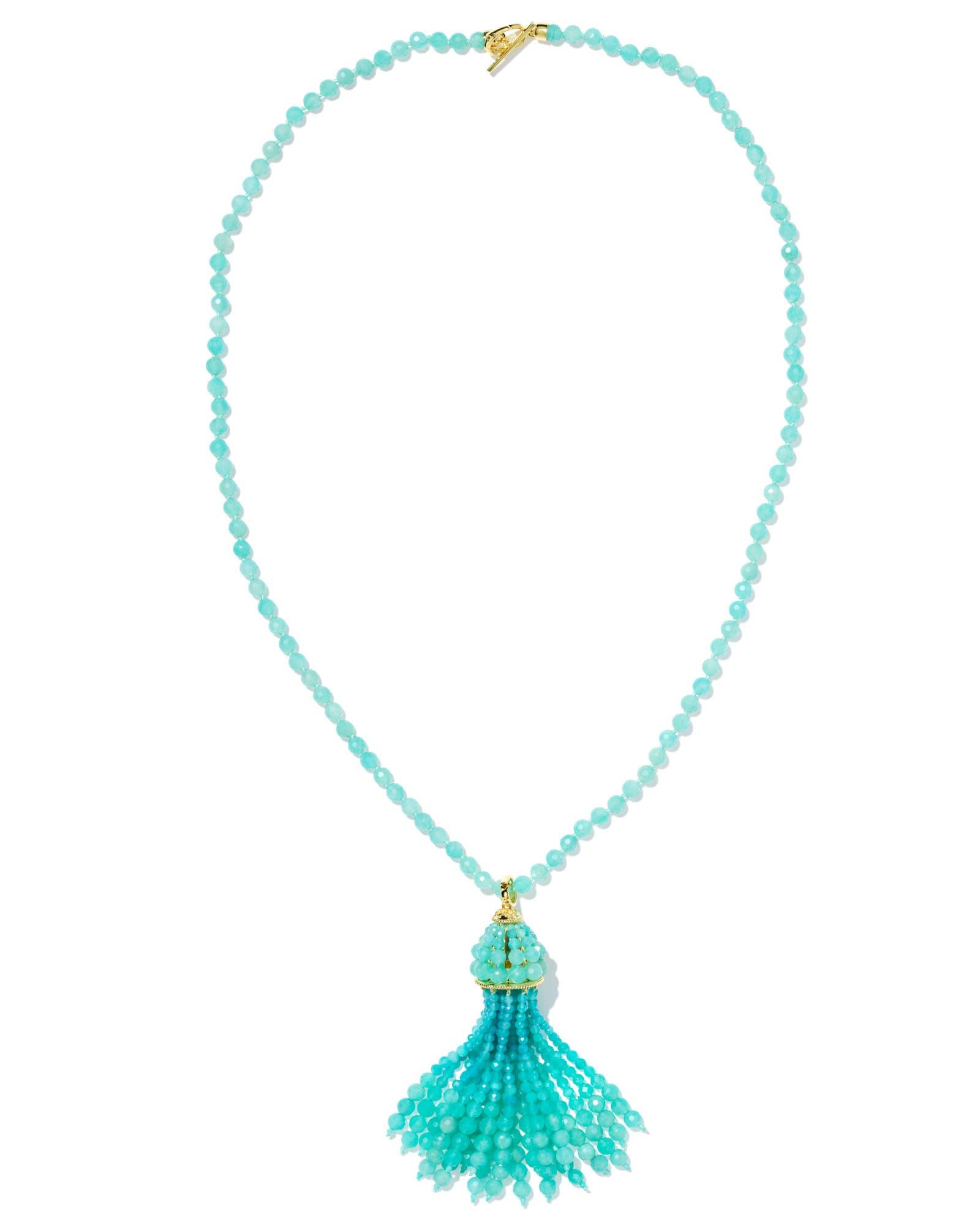 Sylvia Gold Large Long Pendant Necklace Product Image