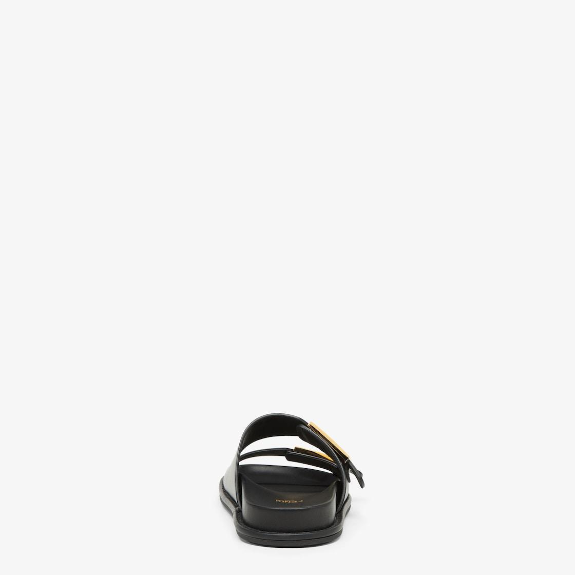 Fendi FeelBlack leather slides Product Image
