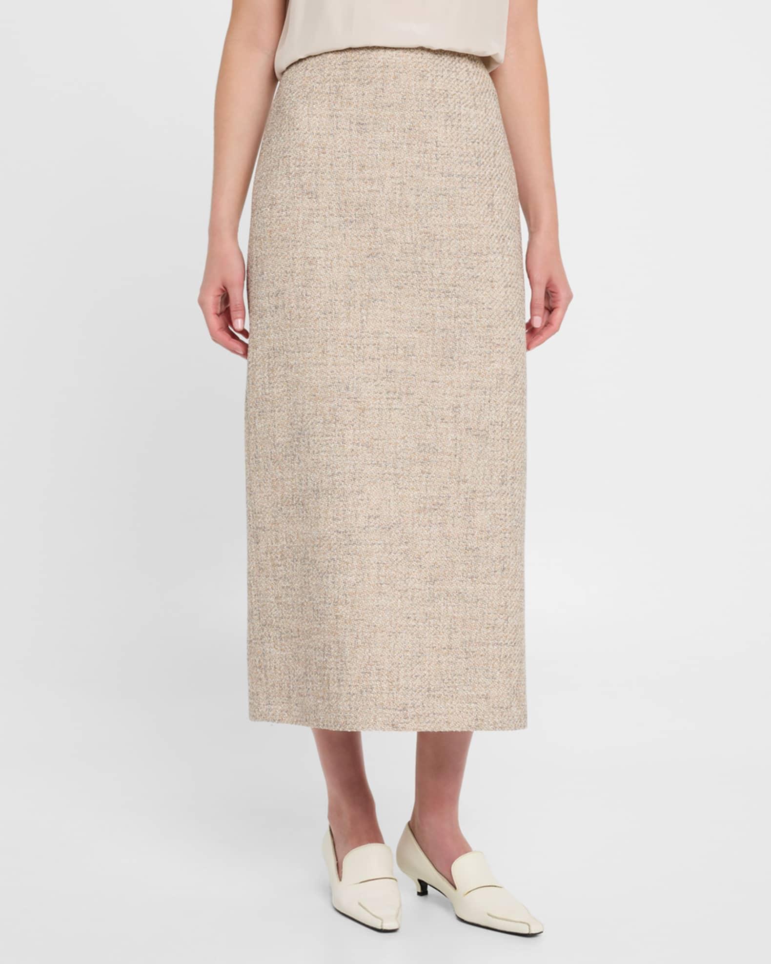 Woven Straight Midi Skirt Product Image