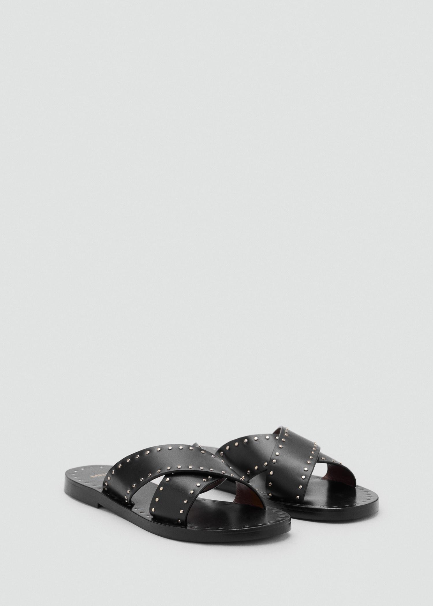 Studded leather sandals - Women | MANGO USA Product Image