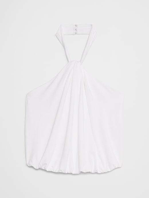 Twist-Neck Cropped Halter Top Product Image