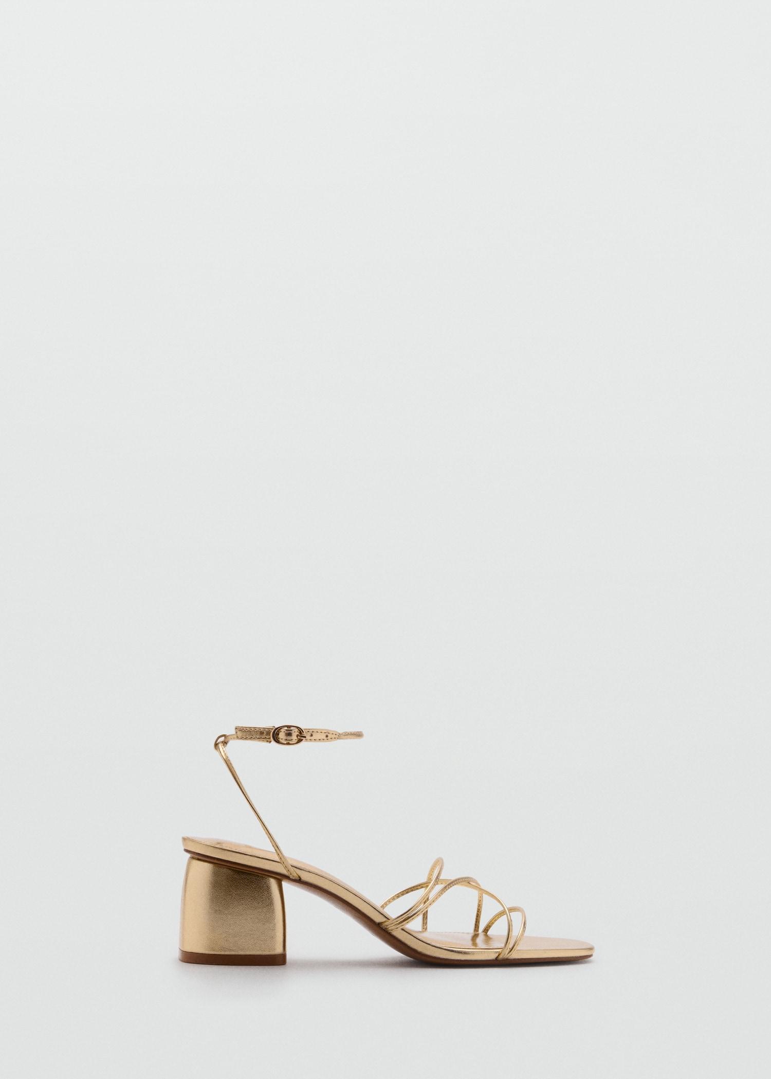 Crossed strap heeled sandal - Women | MANGO USA Product Image