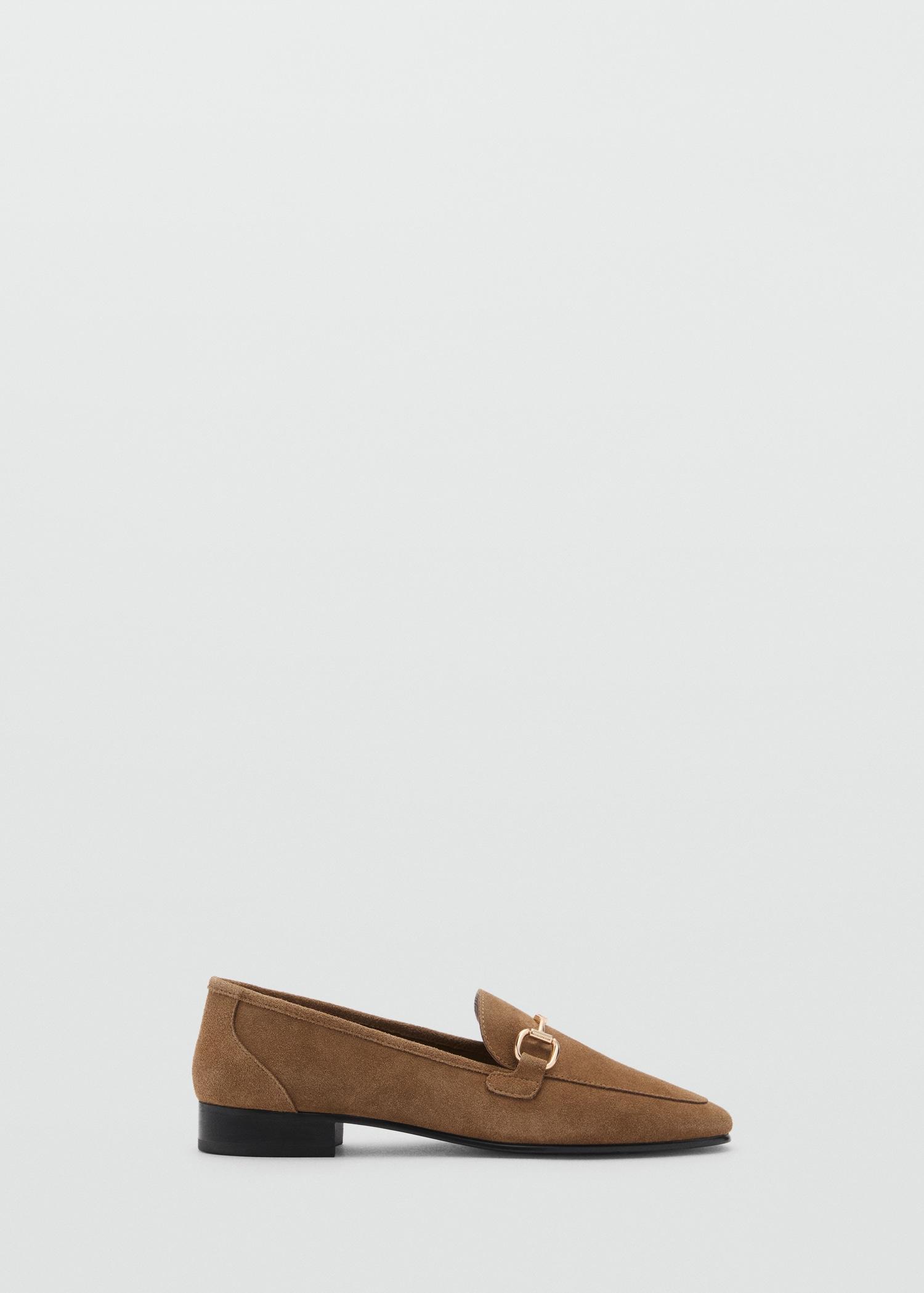 Suede moccasins with buckle - Women | MANGO USA Product Image