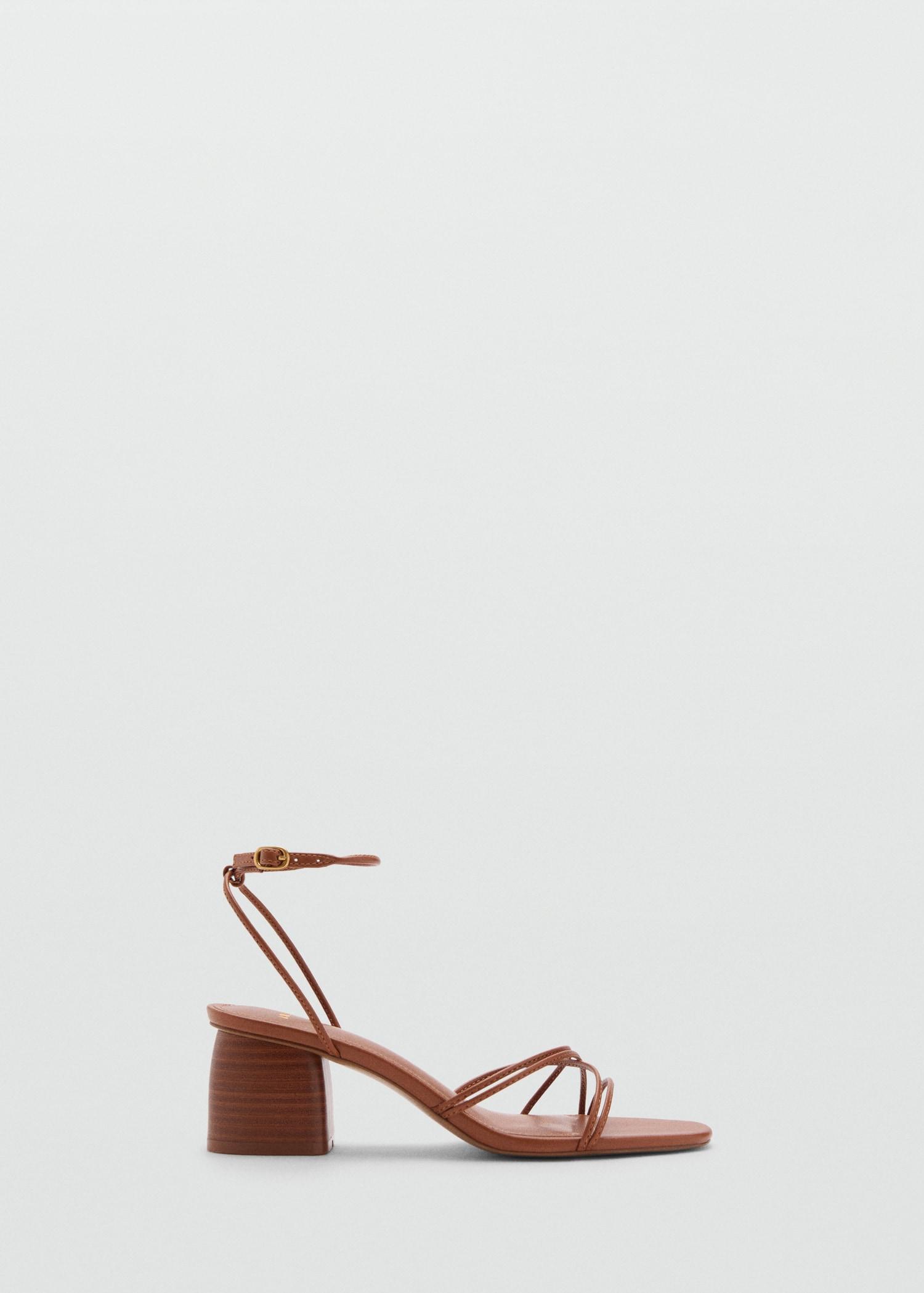 Crossed strap heeled sandal - Women | MANGO USA Product Image