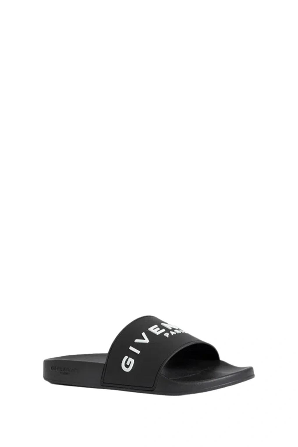 Black Logo-Print Pool Slides Product Image