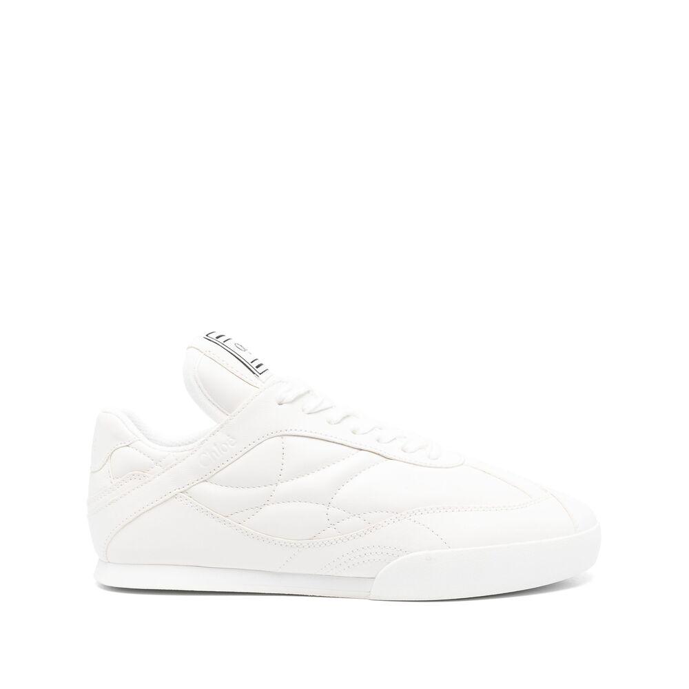 CHLOÉ Womens Chloe Kick Brand-patch Leather Low-top Trainers In White Product Image