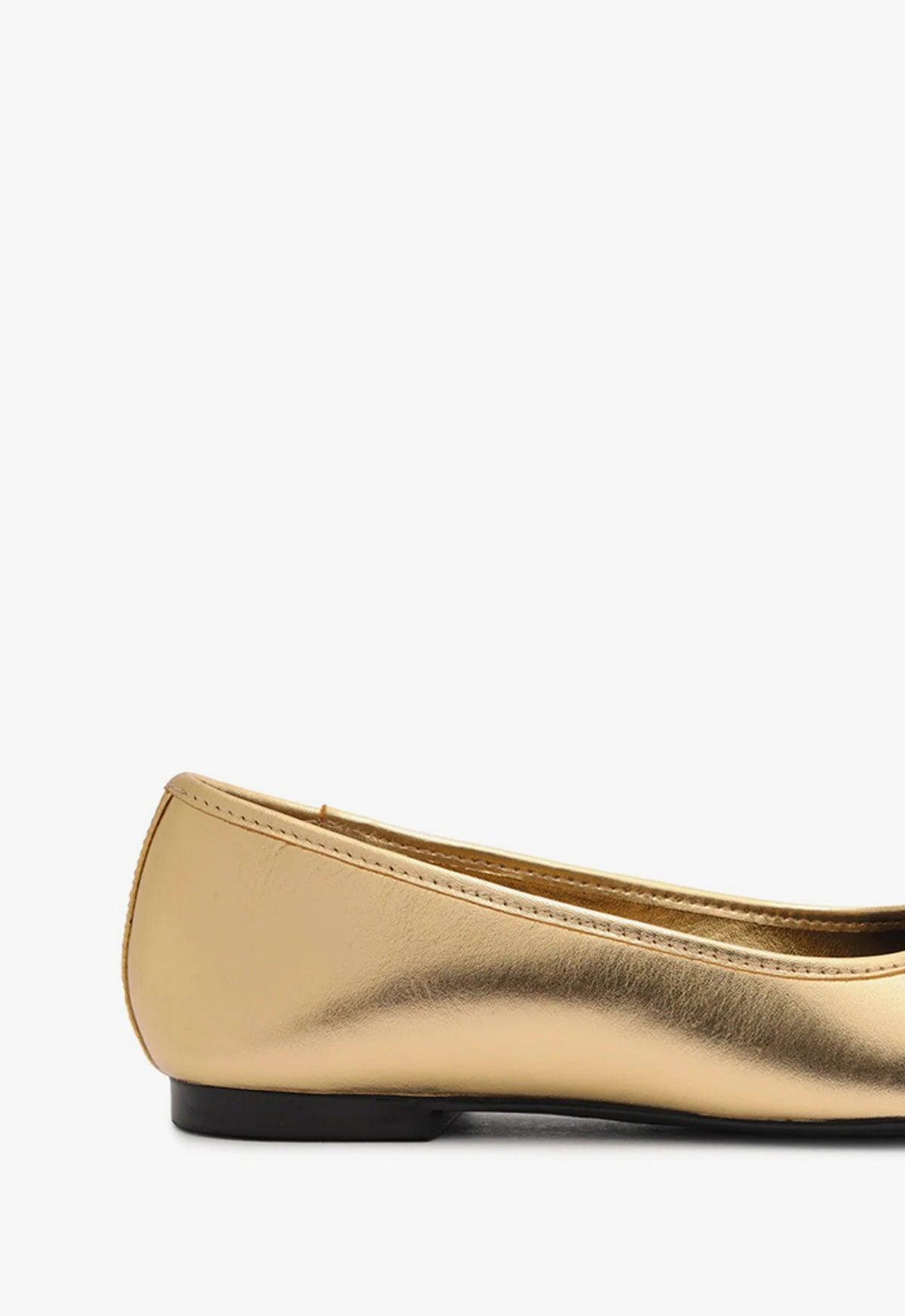 Arissa Metallic Leather Flat Female Product Image