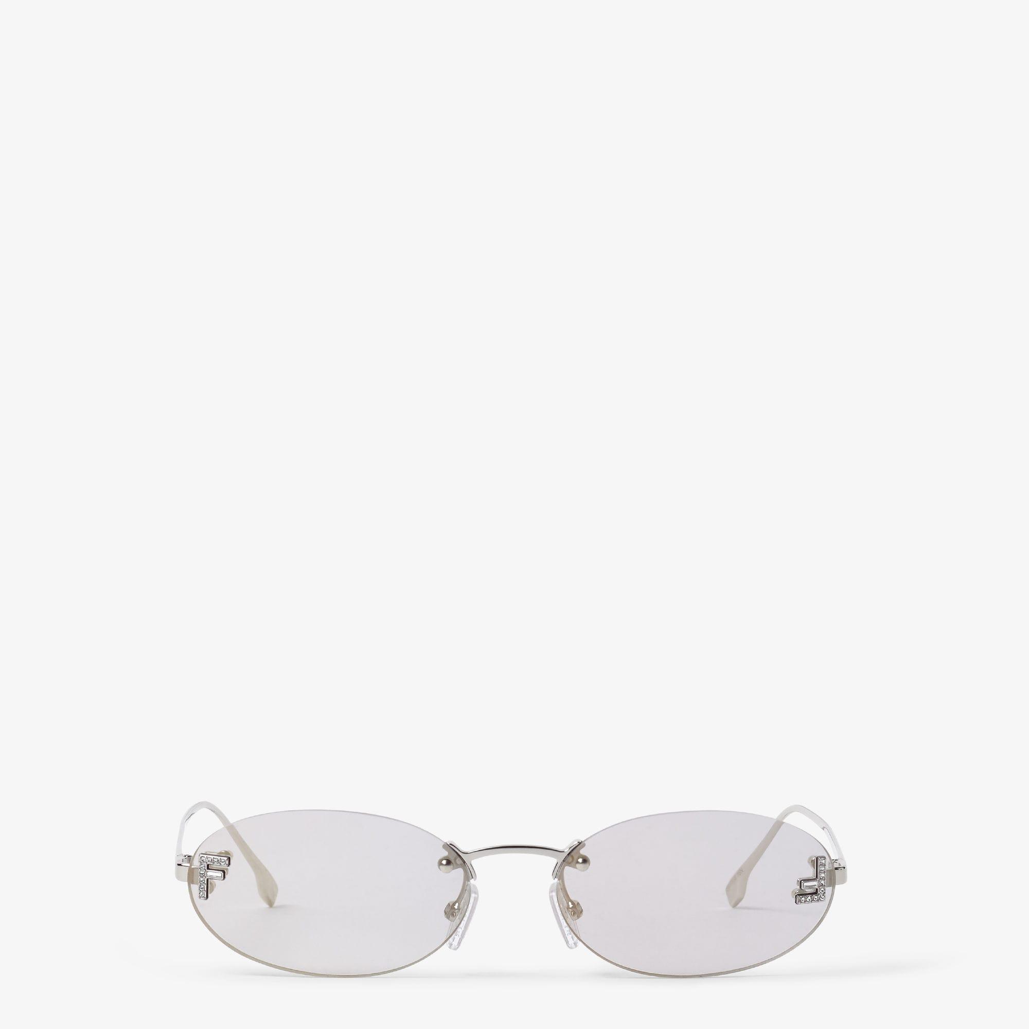 Fendi First CrystalPalladium-colored sunglasses with gray lenses Product Image