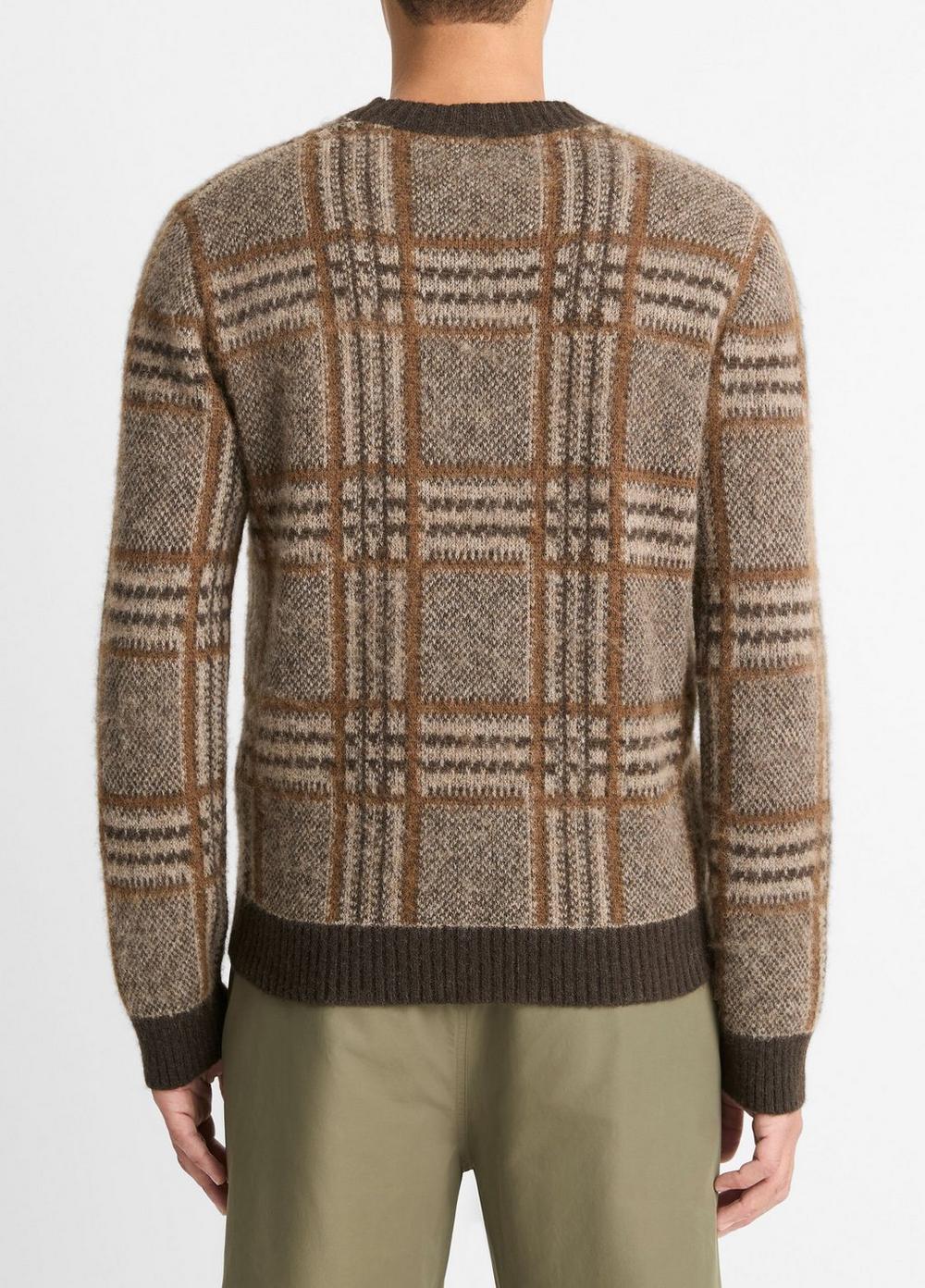 Brushed Glen Plaid Crew Neck Sweater Product Image