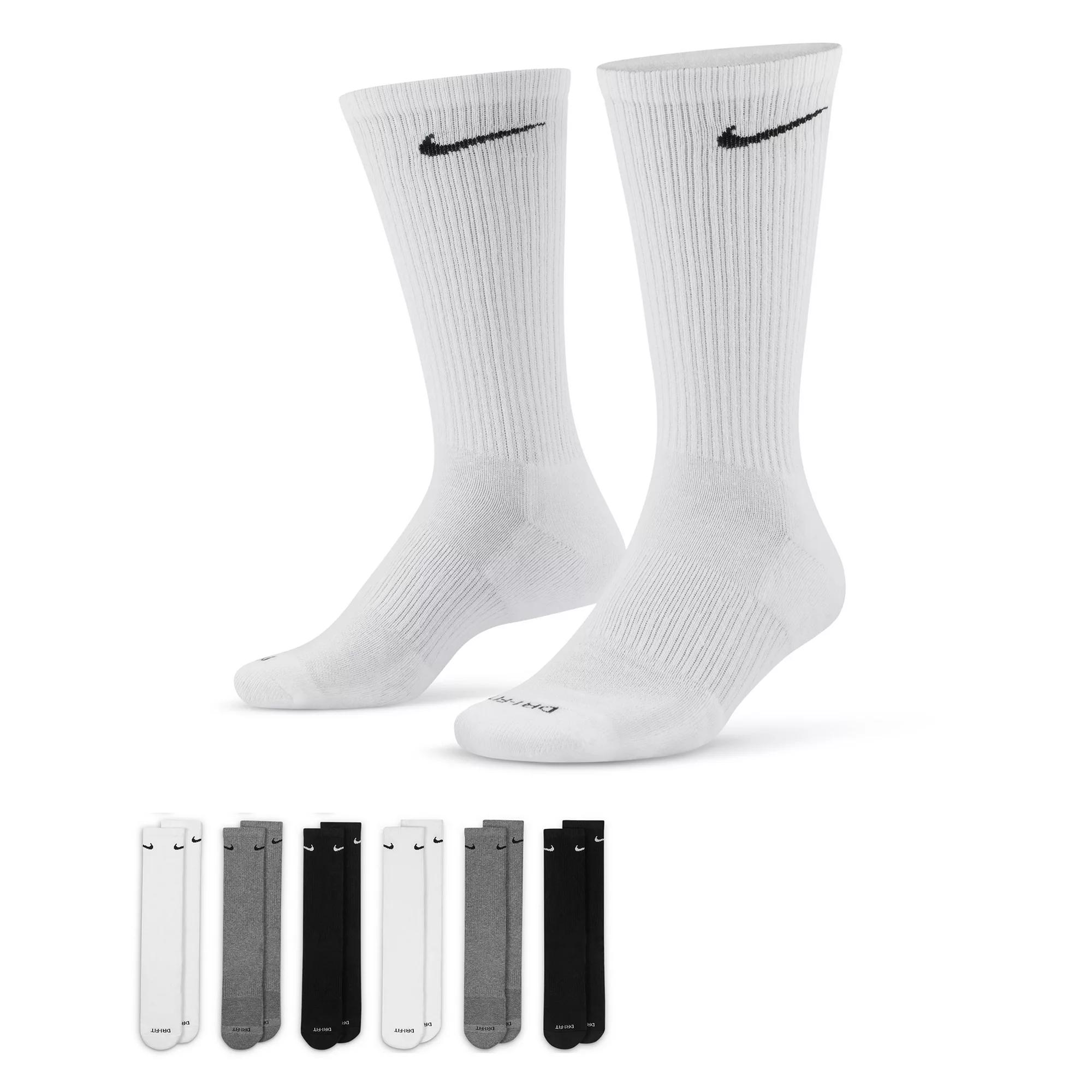Nike Mens Everyday Plus Cushioned Training Crew Socks (6 Pairs) | SX6897-100 Product Image