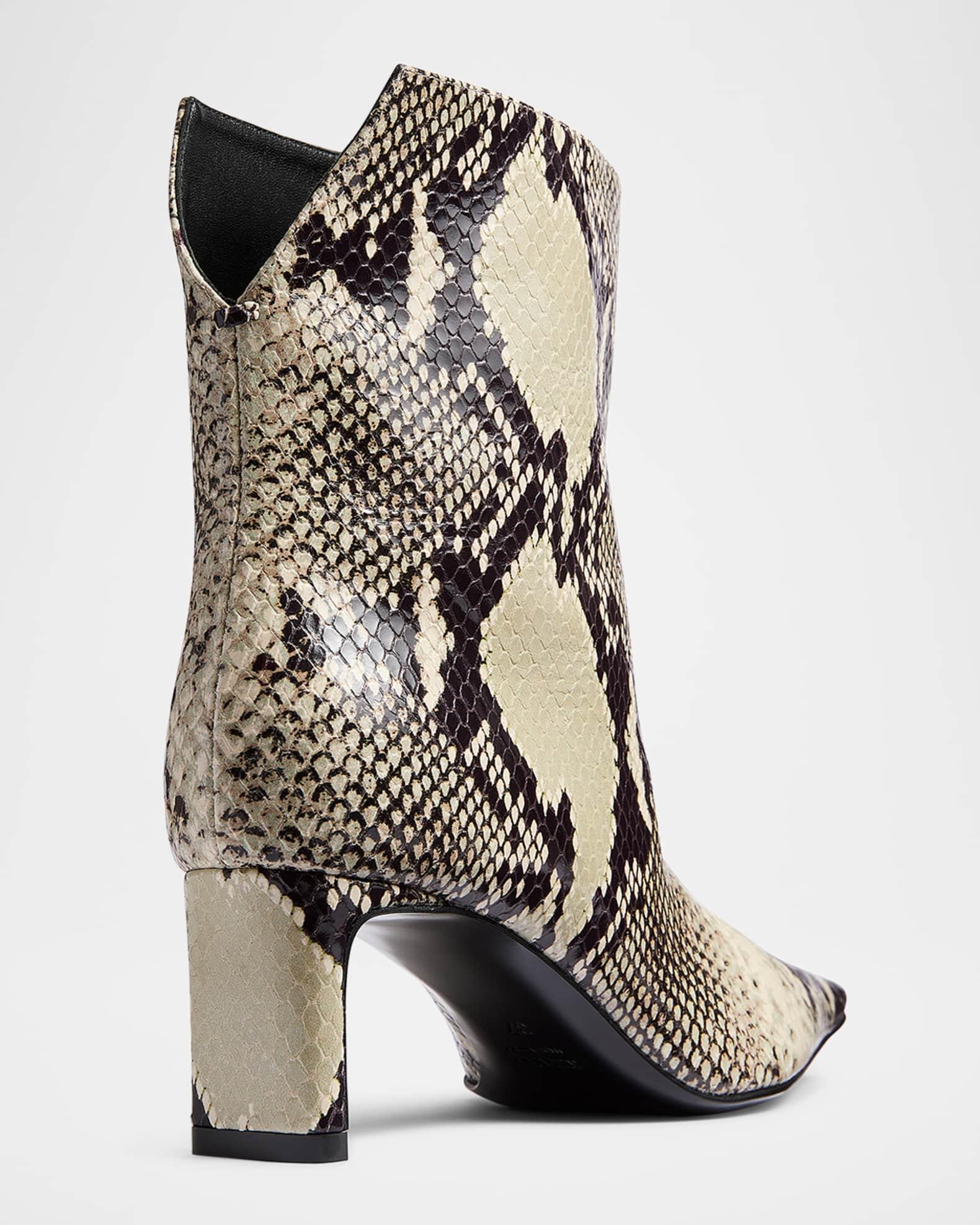 Ona Python-Embossed Stiletto Ankle Boots Product Image