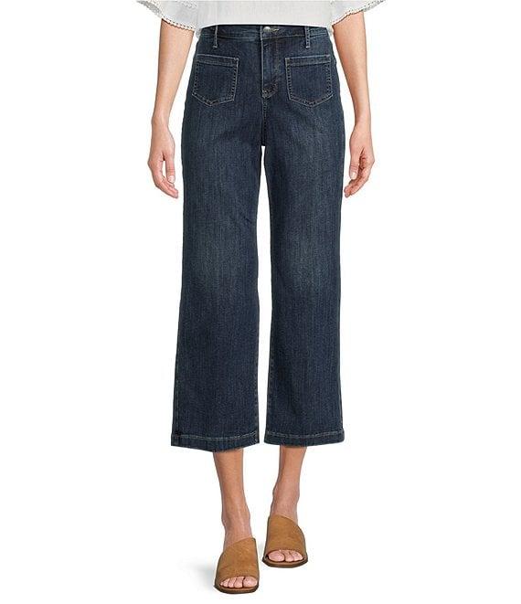 NYDJ Coco Stretch Denim High Rise Wide Leg Cropped Jeans Product Image