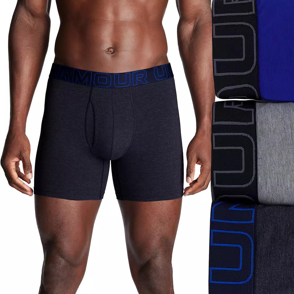 Men's Under Armour 3-pack Performance Cotton Stretch 6-in. Boxer Briefs,  Product Image