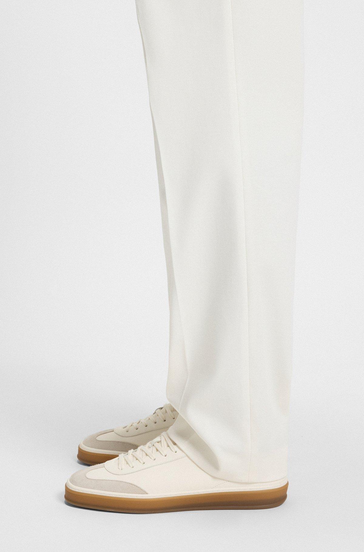 BOSS - BECKHAM x BOSS leather trainers with suede trims - White Product Image