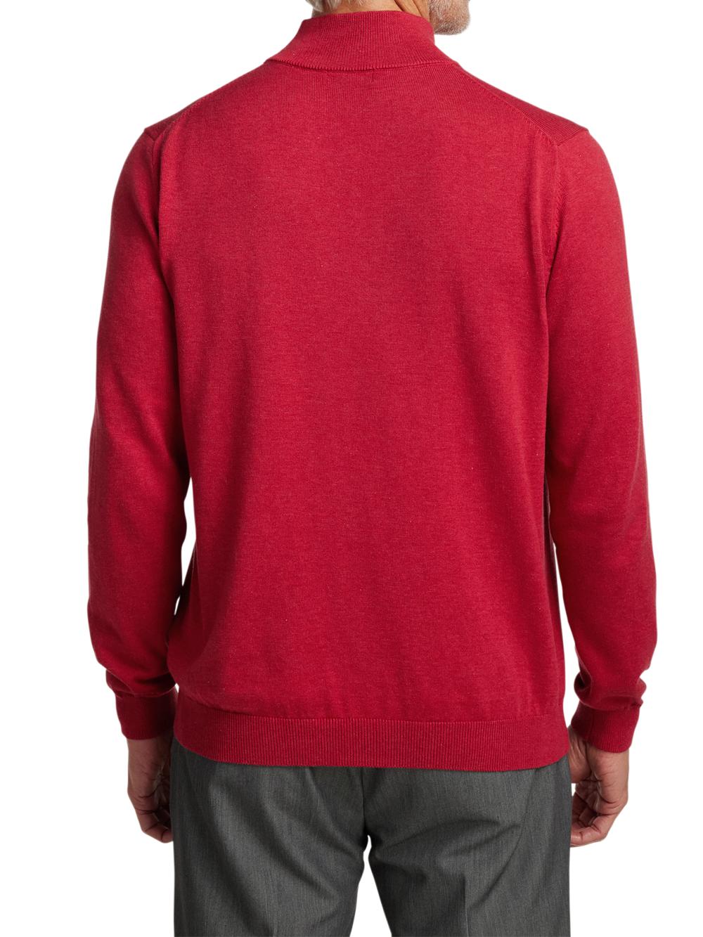 Supima Cotton Mock Neck Sweater - Red Product Image