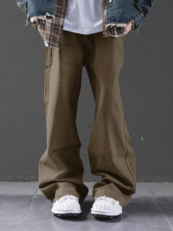 Men'?Vintage Brown Wash Loose Jeans Product Image