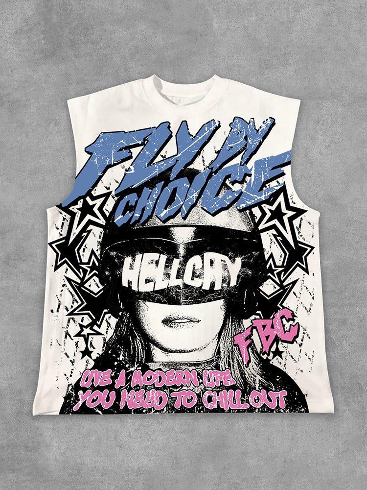 Fly By Choice Records Graphics Print Cotton Casual T-Shirt Product Image