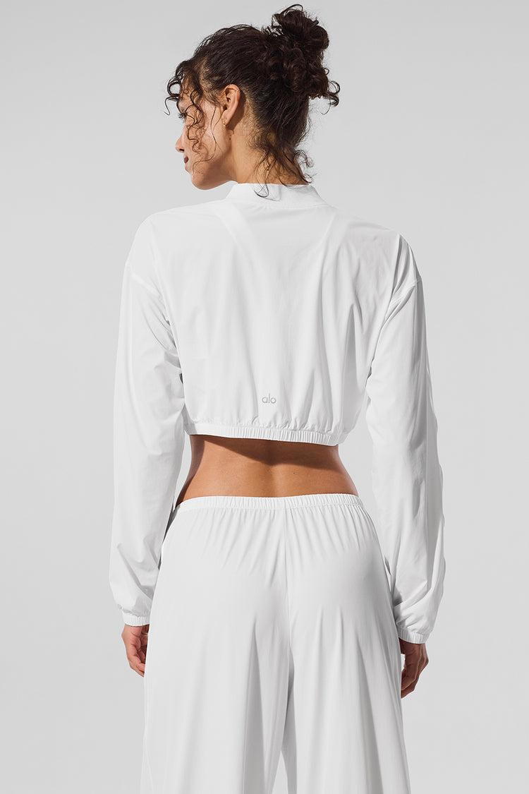 Cropped Breezy Full-Zip Cover Up - White Female Product Image