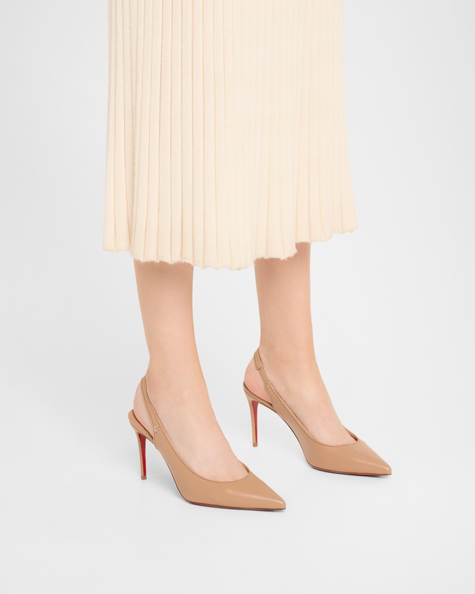 Sporty Kate Leather Red Sole Slingback Pumps Product Image