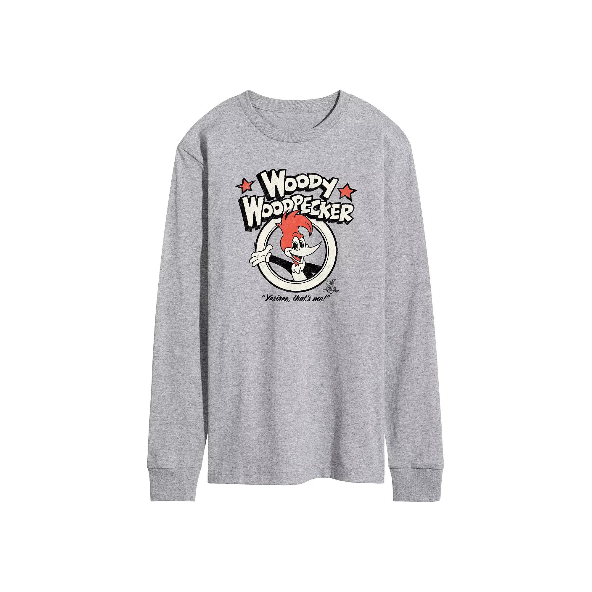 Men's Woody Woodpecker Yesiree That's Me Long Sleeve Graphic Tee,  Product Image