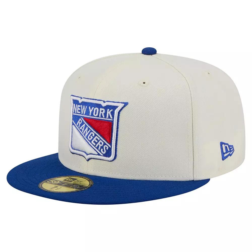 Men's New Era White New York Rangers Chrome Two-Toned 59FIFTY Fitted Hat,  Product Image