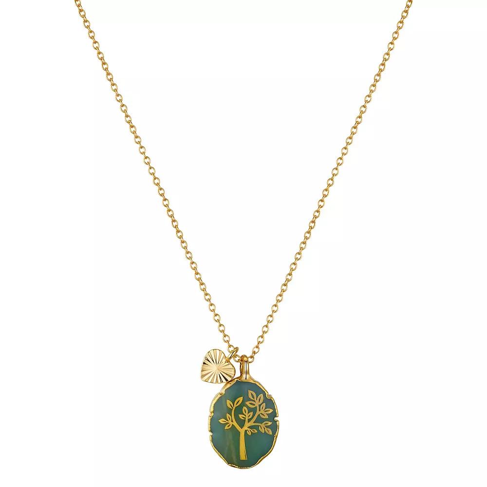 Love This Life® 14K Gold Plated Amazonite Family Tree Necklace, Women's, Size: 18" Product Image