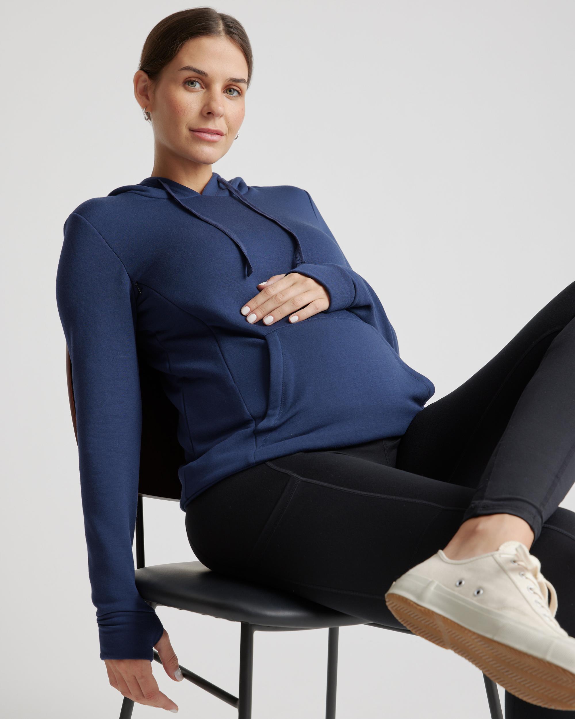 Quince | Women's SuperSoft Fleece Maternity & Nursing Hoodie Lenzing Modal Product Image