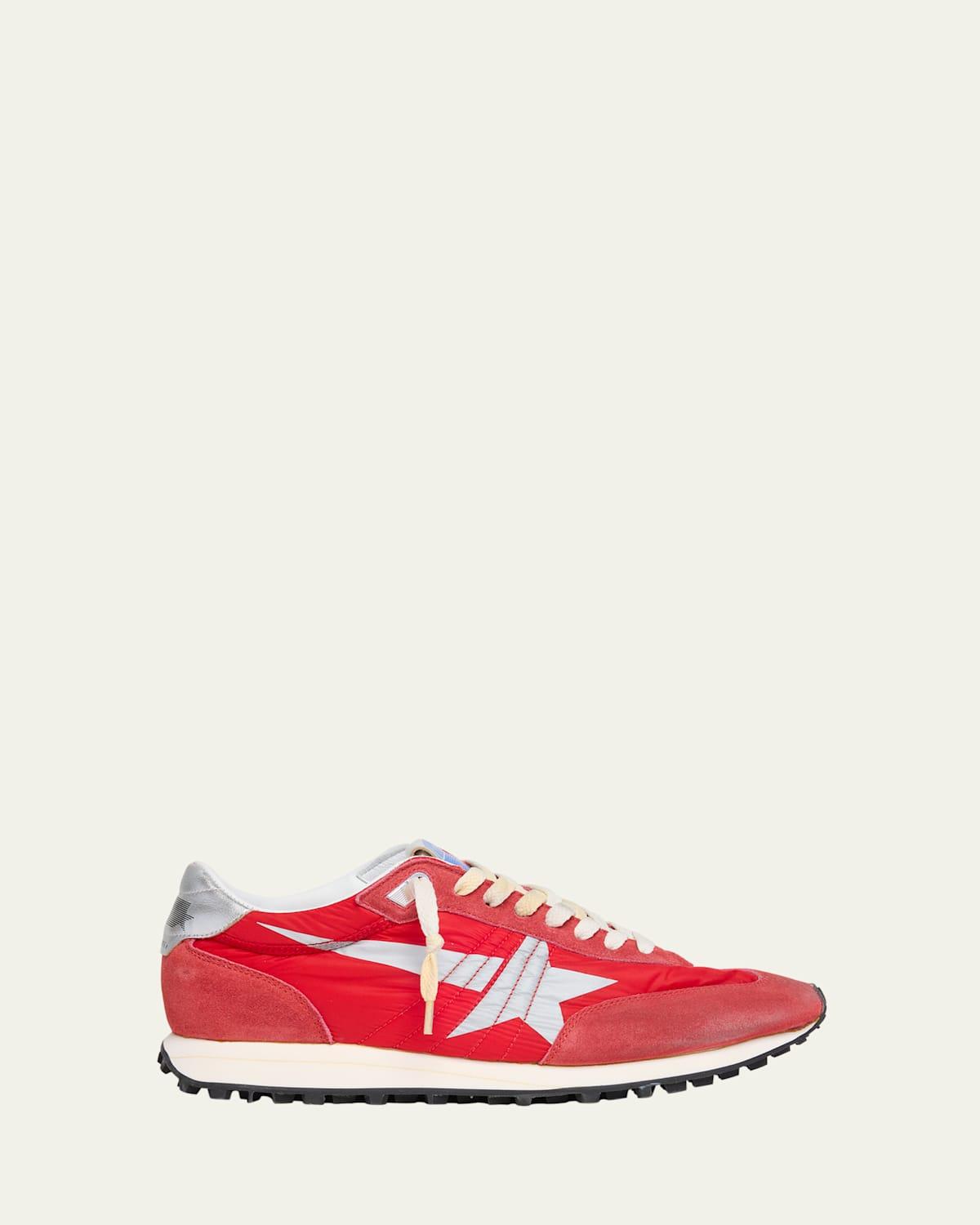 Men's Running Marathon Nylon and Suede Sneakers Product Image