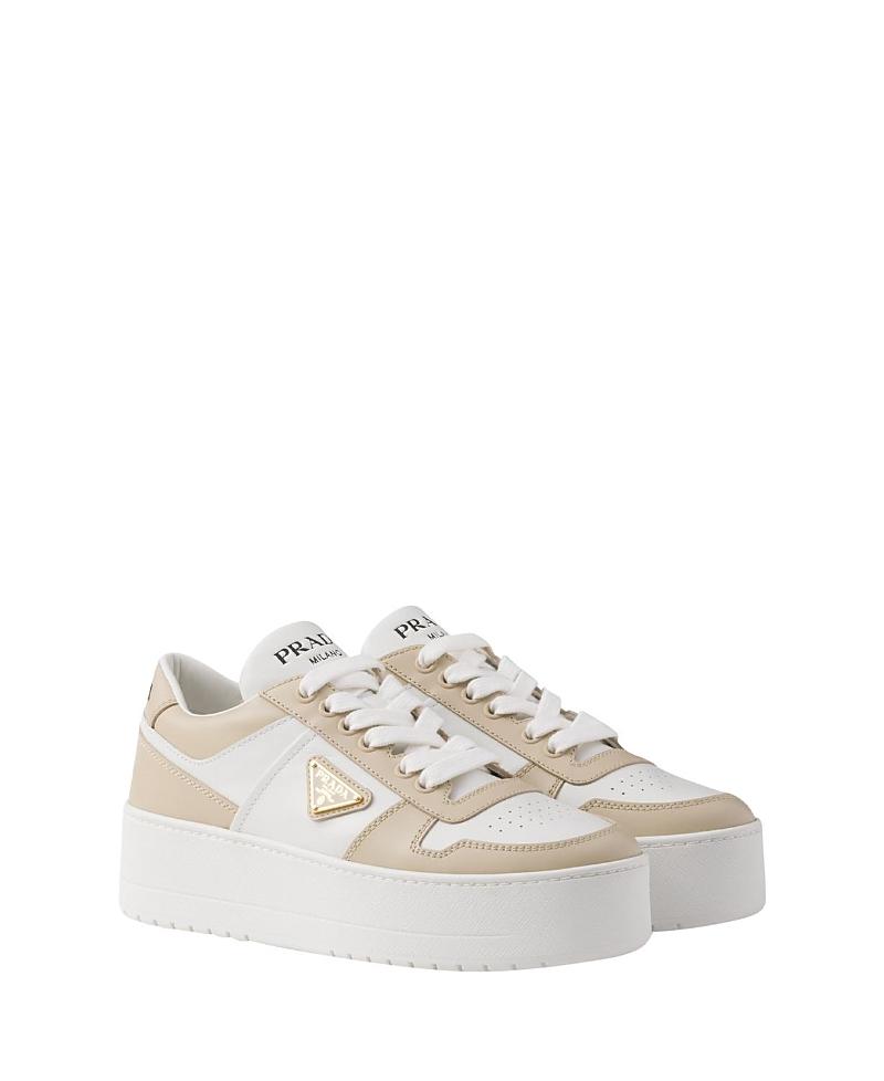 Prada Womens Downtown Bold Leather Sneakers Product Image