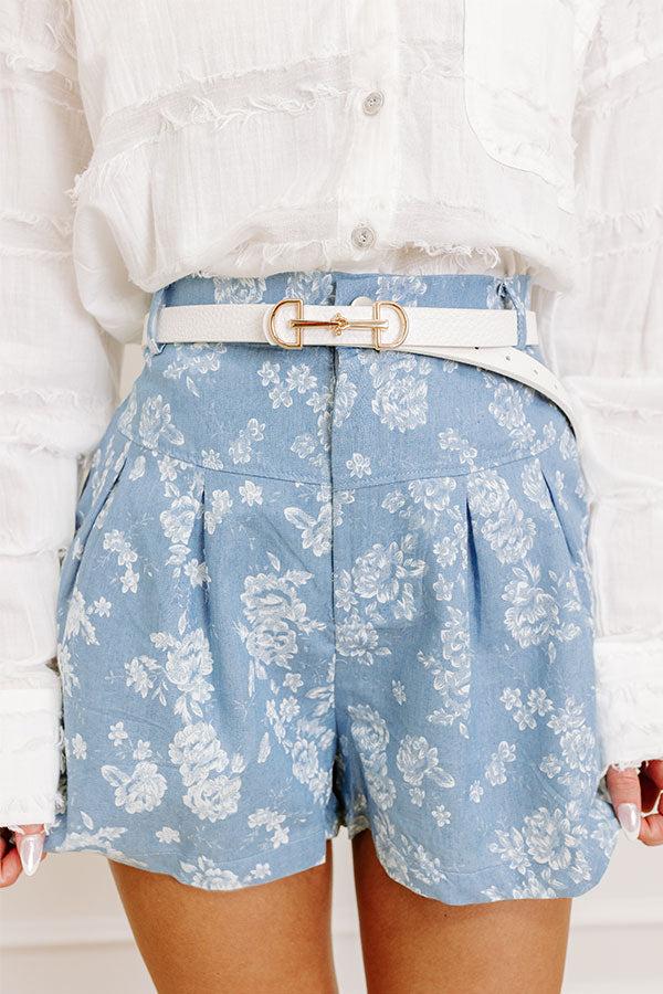 Casual Moment Faux Leather Belt in White Product Image