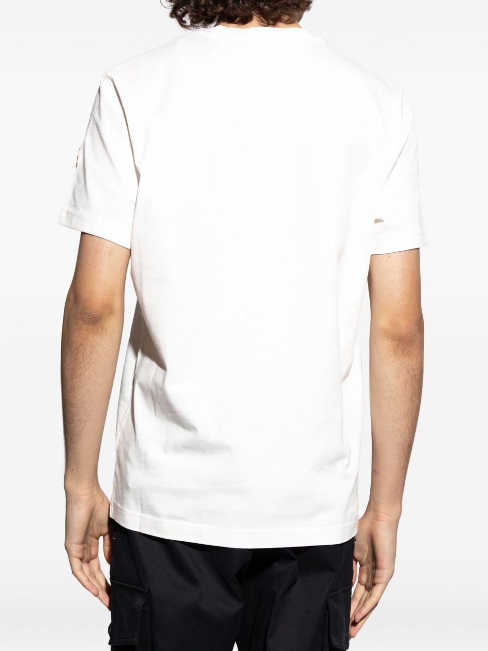 MONCLER Logo-print Cotton T-shirt In White Product Image