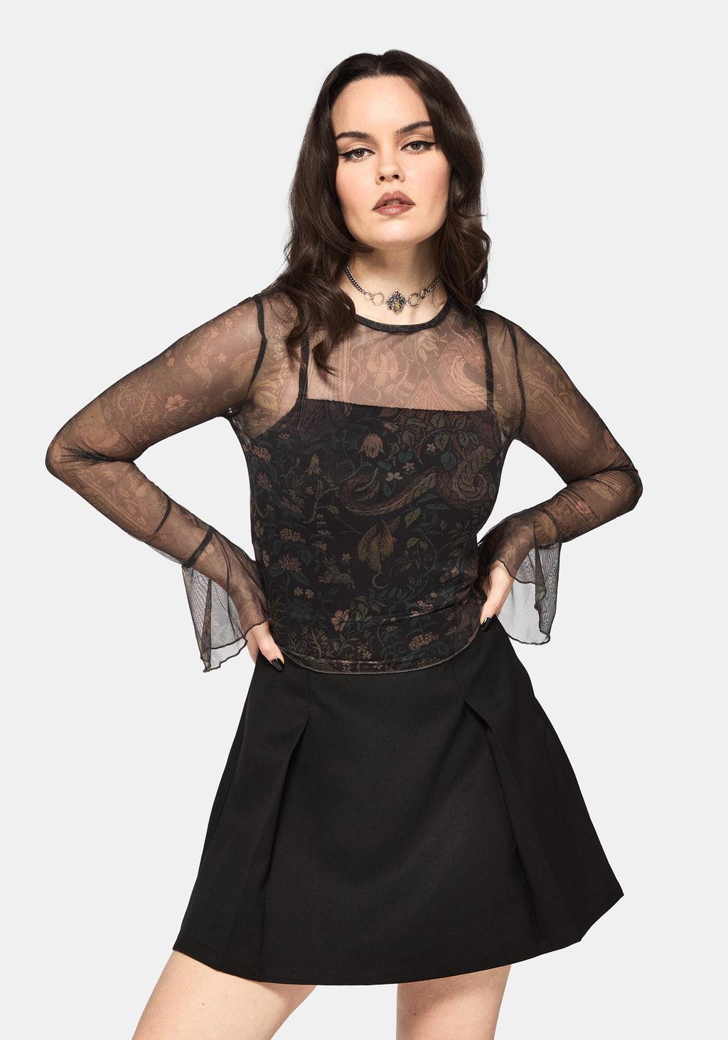 Haunt Medieval Print Wrap Midi Shirt Dress Product Image
