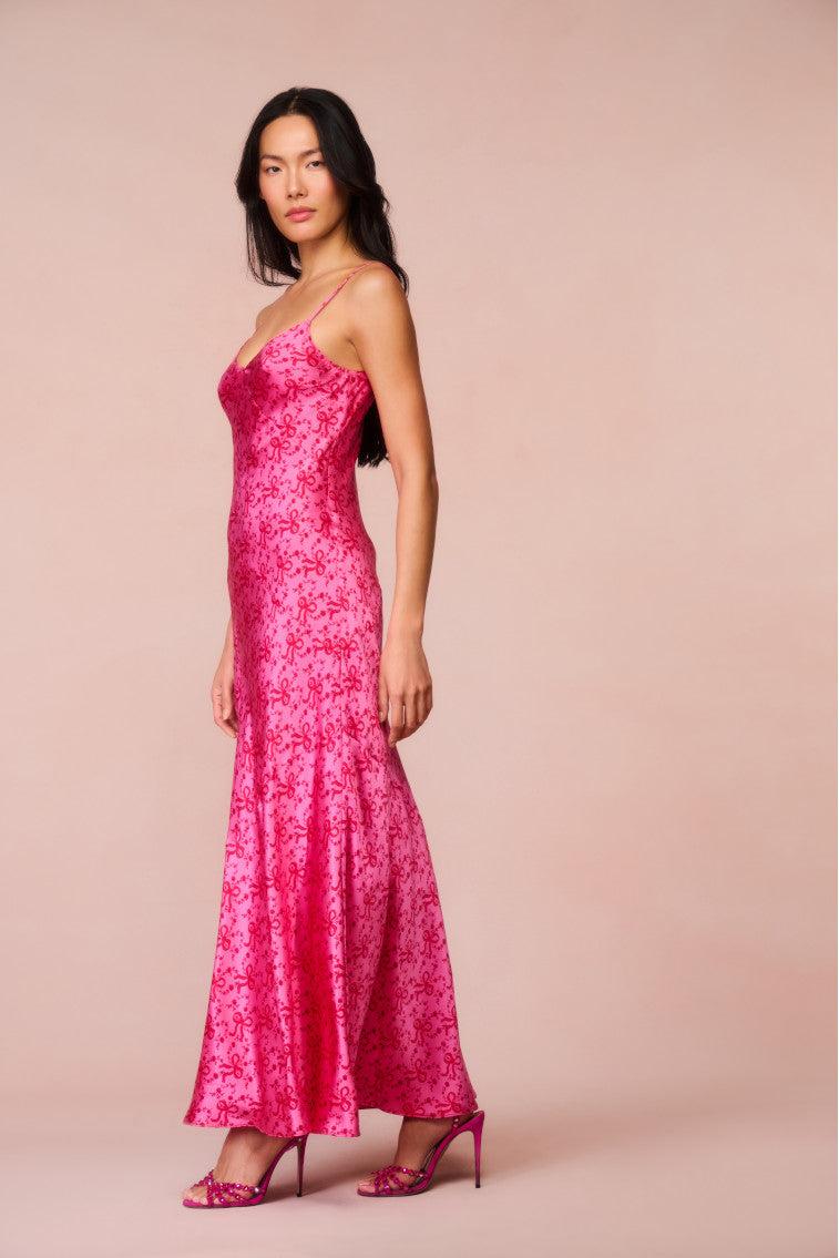 Azalea Silk Bow-Printed Maxi Dress Product Image